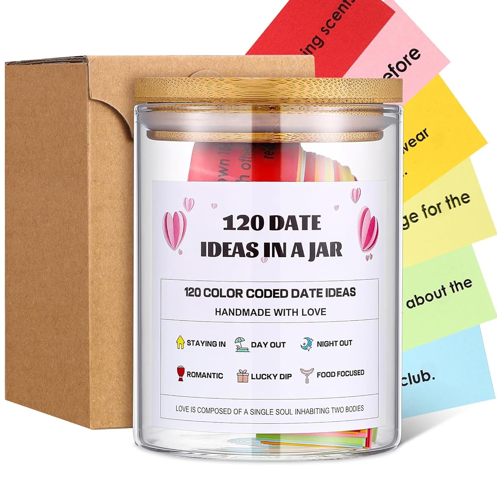 HASTHIP® Dating Ideals Jar with 120Pcs Creative Activities Dating Activities Advices Jars Colored Dating Activities Advices Jars Creative Couple Game Jars HASTHIP® Dating Ideals Jar with 120Pcs Creative Activities Dating Activities Advices Jars Colored Dating Activities Advices Jars Creative Couple Game Jars